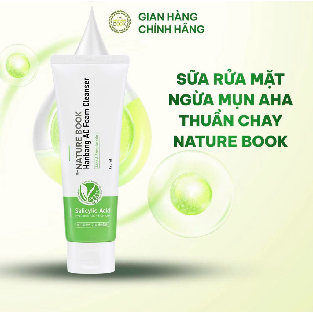Sữa Rửa Mặt Ngừa Mụn Naturebook Chăm Sóc Da Dưỡng Da Skincare Nữ Hàn Quốc 120ML