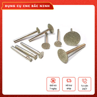 Đầu mài kim cương dạng đĩa chữ T - Cốt 6mm siêu bền (Phi 6mm - 30mm)