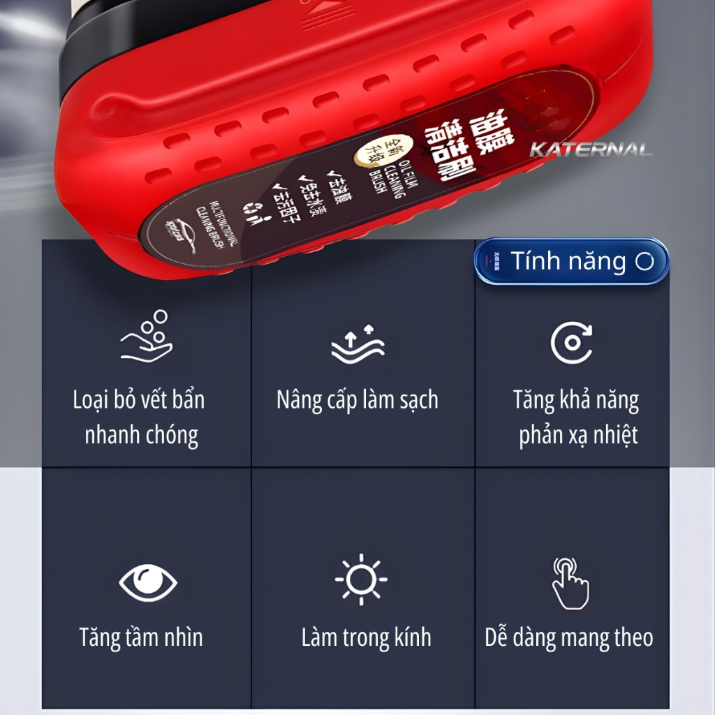 Dung Dịch Tẩy Màng Dầu Kính Ô Tô 120ml Kèm Bàn Chải – Làm Sạch Kính Xe, Chống Bám Nước, Đi Mưa Không Mờ