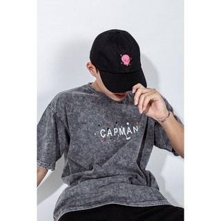 Reckless Capman Mũ Lưỡi Trai Đen Thêu Hình 3D Logo Hồng Nổi Bật Vải Kaki Cotton Unisex Chống Nắng