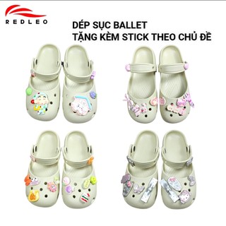 Dép sục REDLEO Classic Ballet tặng kèm sticker dễ thương xinh xắn, giày sục búp bê style Hàn quốc