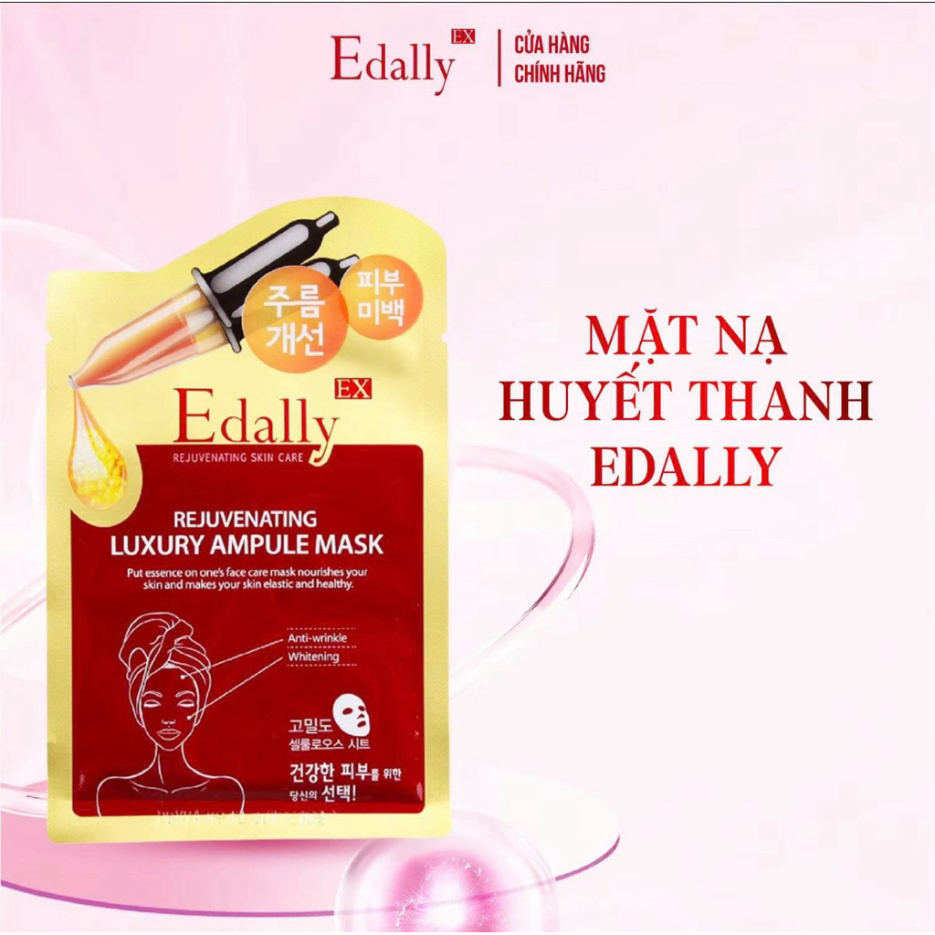 1 Miếng Mặt Nạ Huyết Thanh EDALLY EX REJUVENATING LUXURY AMPOULE MASK Trắng Da, Chống Lão Hóa, Cấp Ẩm 25ml