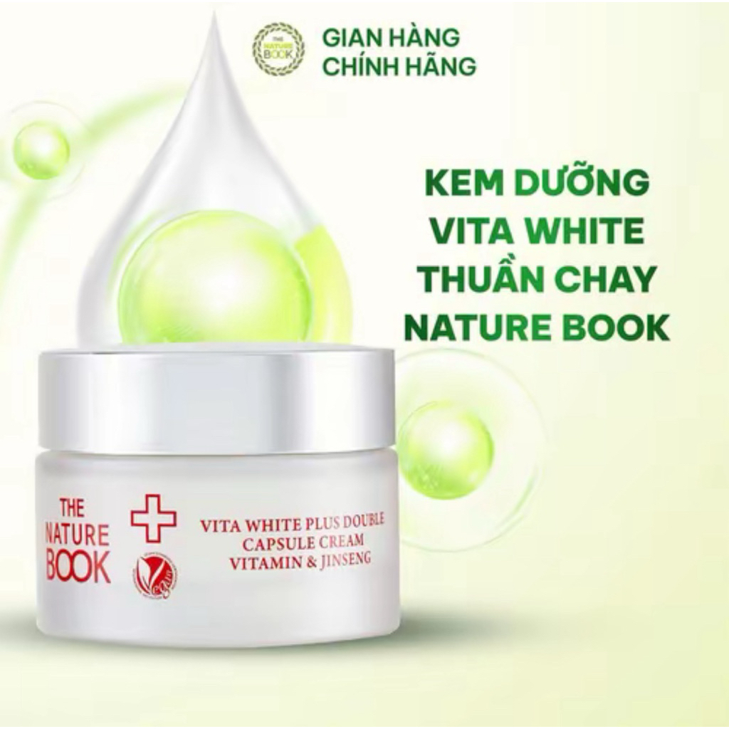 Kem Dưỡng Trắng Da, Kem Trang Điểm Vita White Nature Book Dưỡng Ẩm, Chống Lão Hoá Da Skincare 50g