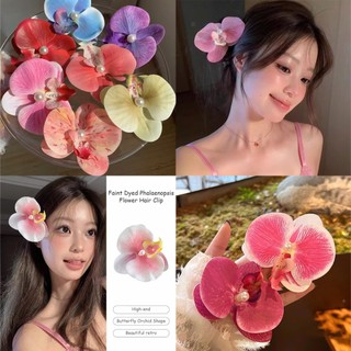 New color - Kẹp tóc hoa lan hồ điệp vintage cho bạn gái