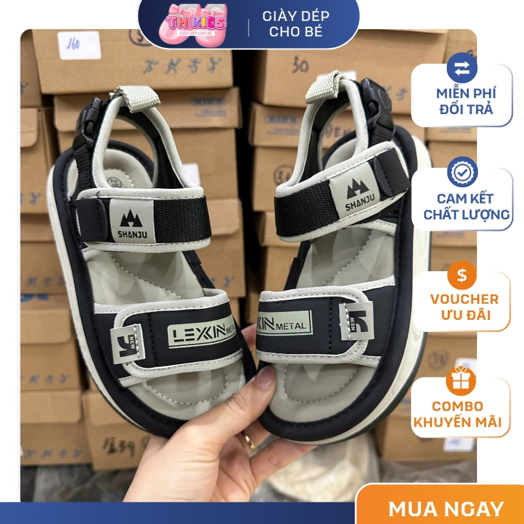 [M118] Dép Sandal Bé Trai Bé Gái Quai Ngang Đơn Giản Đi Học, Năng Động, Khỏe Khoắn Tự Tin Cho Bé TH Kids
