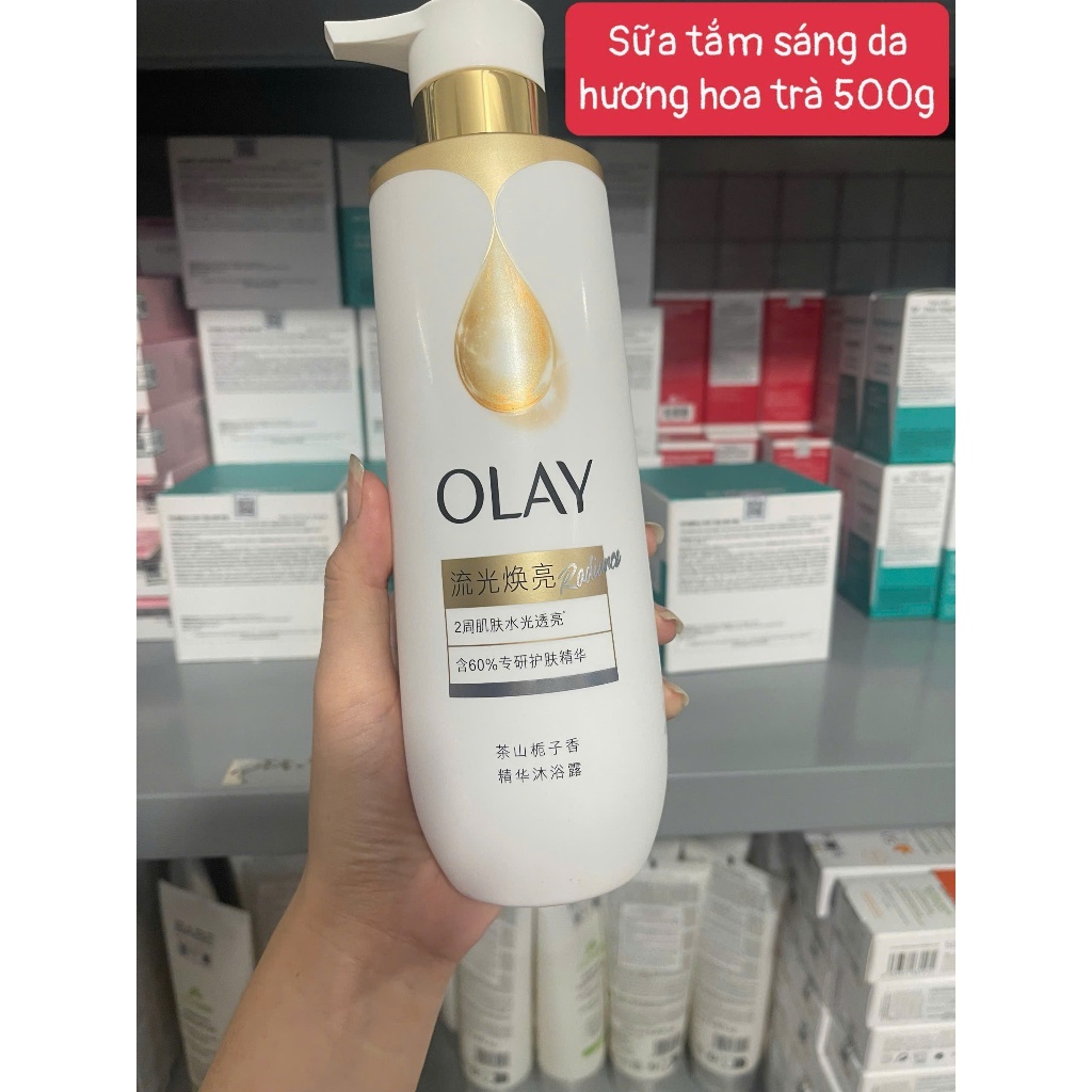 Sữa Tắm OLAY  B3+ Thái Lan Dưỡng Trắng Da, Cấp Ẩm Và Đàn Hồi Cho Da 500ml hương hoa trà