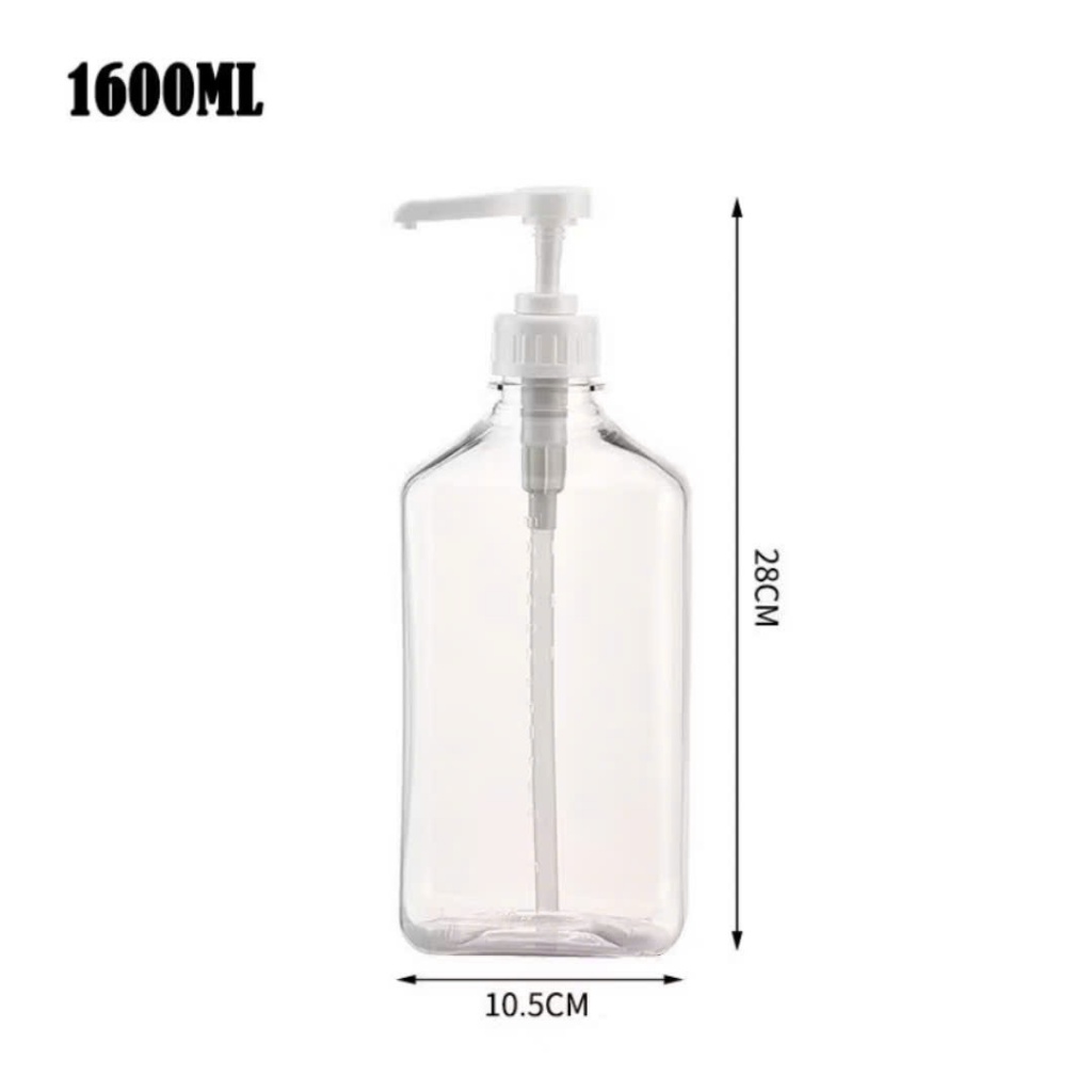 Bình Bơm Siro Có Vòi Pump 10ml Chia Vạch Bình Nhựa 1600mlDụng Cụ Pha Chế