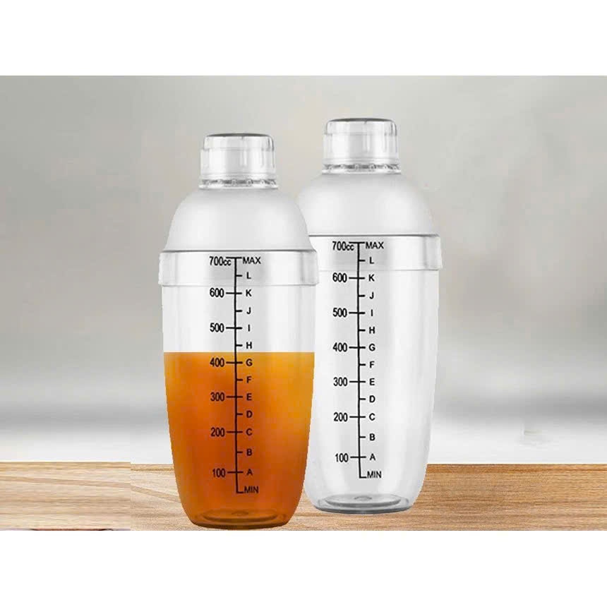 Bình Lắc Pha Chế Shaker Nhựa 350ml 500ml 700ml Dụng Cụ Pha Cocktail Trà Sữa Cho Quầy Bar