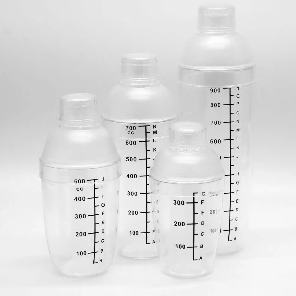 Bình Lắc Pha Chế Shaker Nhựa 350ml 500ml 700ml Dụng Cụ Pha Cocktail Trà Sữa Cho Quầy Bar