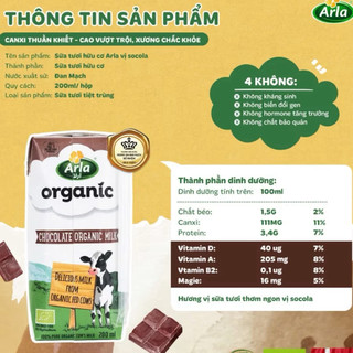 Sữa nước organic Casein Arla Đan Mạch (thùng) - 20h*200ml