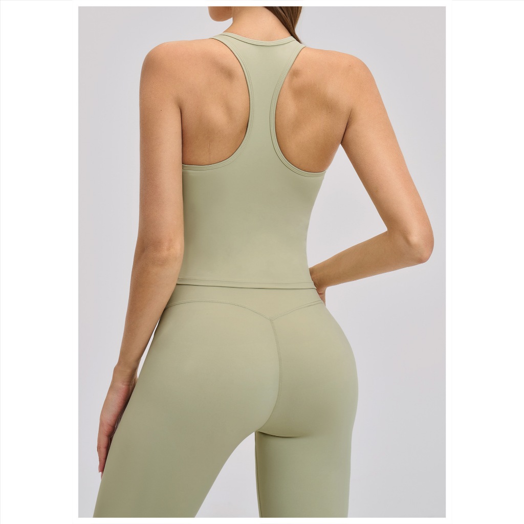 Áo tập gym nữ lưng chữ I chất liệu co giãn có đệm ngực chống mồ hôi phù hợp tập yoga chạy bộ gym