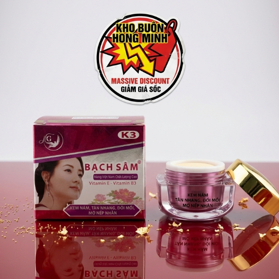 Kem Bạch Sâm K3 Nhau Thai Cừu & Collagen - Dưỡng Trắng Hồng Trẻ Hóa Da (Tím-Xám)