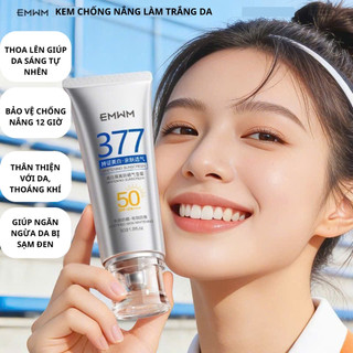 Kem chống nắng cho da mặt chống nắng mạnh, dưỡng ẩm, trắng da, không nhờn rít EMWM 377 SPF50+ PA++++  nâng tone tự nhiên