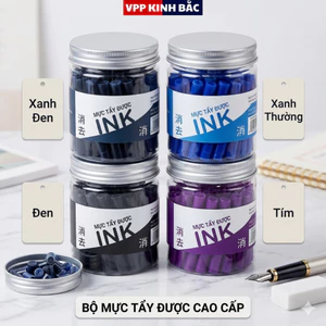 - Mực Xóa Được (Hộp 30 Ông) Có 4 Màu Tím/Xanh/Đen Và Xanh Đen .