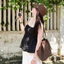 Áo 2 dây summer bèo kẻ caro nút hoa LILI TOP