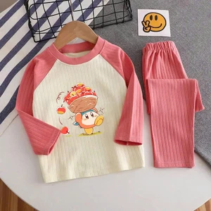 🌸 ĐỒ BỘ BÉ GÁI DÀI TAY GÂN MỀM MỊN – HÌNH DỄ THƯƠNG 🌸 DG667