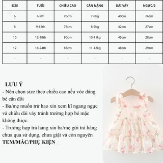 Váy bé gái hai dây voan hoa nổi 6th-2 tuổi phong cách Hàn xinh xắn D1289 Bí Ngô Nhỏ