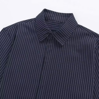 [HÀNG MỚI VỀ] Áo Sơ Mi Nam Ngắn Tay Vải Cotton Spandex, Họa Tiết Sọc Giấu Cúc Thời Trang