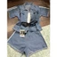 LS_ Set bộ đùi,set 4 món, mặc hè bra phối quần short kèm áo khoác jean ngoài sơ mi có đai nịt