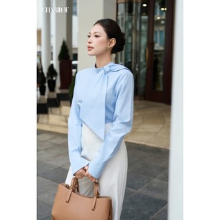 Áo Sơ Mi Nữ Cổ Nơ Thô Hàn Mềm Mát Thấm Mồ Hôi Áo Kiểu Công Sở Thanh Lịch Charllot