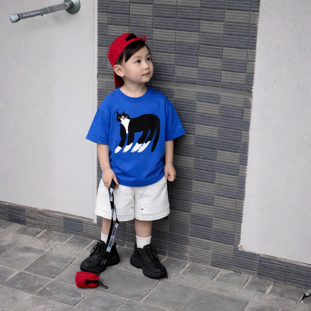 Áo Thun Trẻ Em Mirage Họa Tiết Mèo Đen 3D Hoạt Hình Dễ Thương Chất 100% Cotton Cao Cấp.