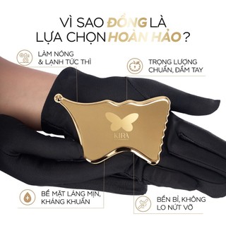 Dụng Cụ Guasha Đồng Thau Cánh Bướm KIRA – Massage Thải Độc, Nâng Cơ Mặt & Body