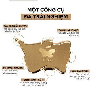 Dụng Cụ Guasha Đồng Thau Cánh Bướm KIRA – Massage Thải Độc, Nâng Cơ Mặt & Body
