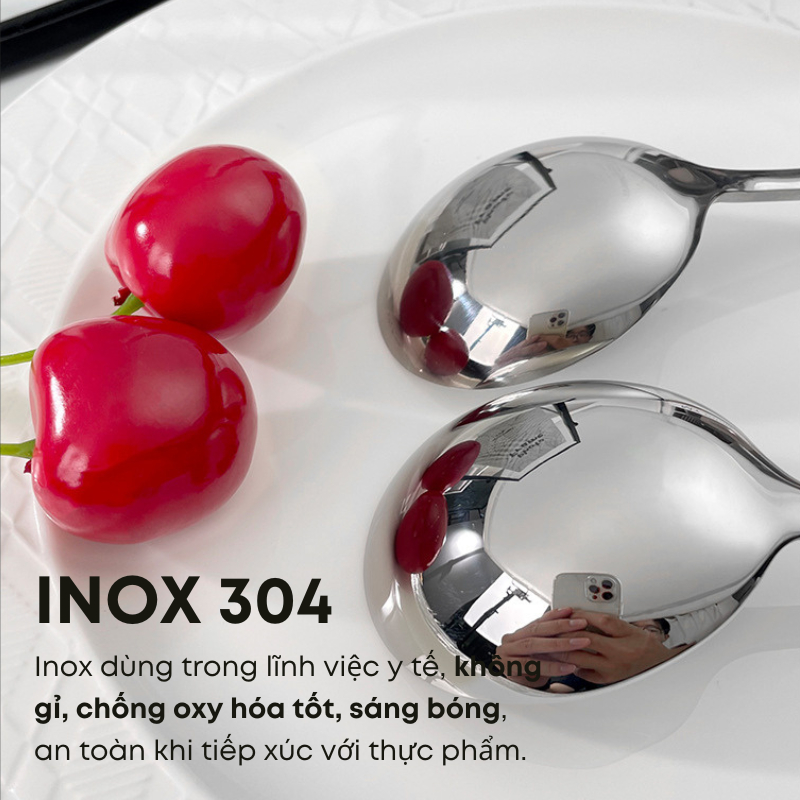 Bộ Dao Muỗng Thìa Nĩa Inox 304 KOOBEE – Bộ Dao Nĩa Ăn Bít Tết, Đồ Âu Tay Cầm Vân Tuyết Dày Dặn, Sáng Bóng Cao Cấp | 345