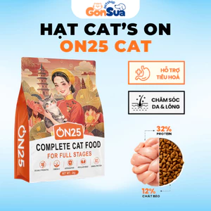 Hạt Cho Mèo ON25 CAT Giúp Sáng Mắt Lông Mượt, Phân Khô, Tiêu Hoá Trơn Tru, Tăng Cường Miễn Dịch