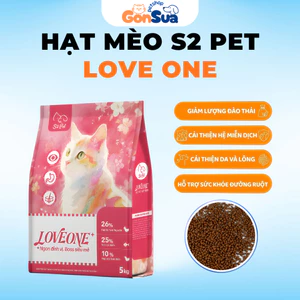 Hạt Cho Mèo S2 Pet Love One Vị Cá Hồi Và Gà Thơm Ngon Dễ Tiêu Hoá, Tăng Cường Sức Đề Kháng Cho Mèo