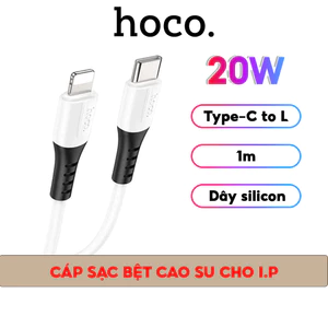 Cáp Sạc Nhanh 20W Dây Silicon Hoco Chống Gẫy Gập Dùng Cho IP 7-X-XR-XSM-11-12-13-14-Pro-Plus-Promax