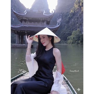 Set 2 chi tiết váy yếm lụa chất siêu dày dặn mix áo choàng tơ che khuyết điểm bao xinh form đuôi cá - Baotrang.clothes