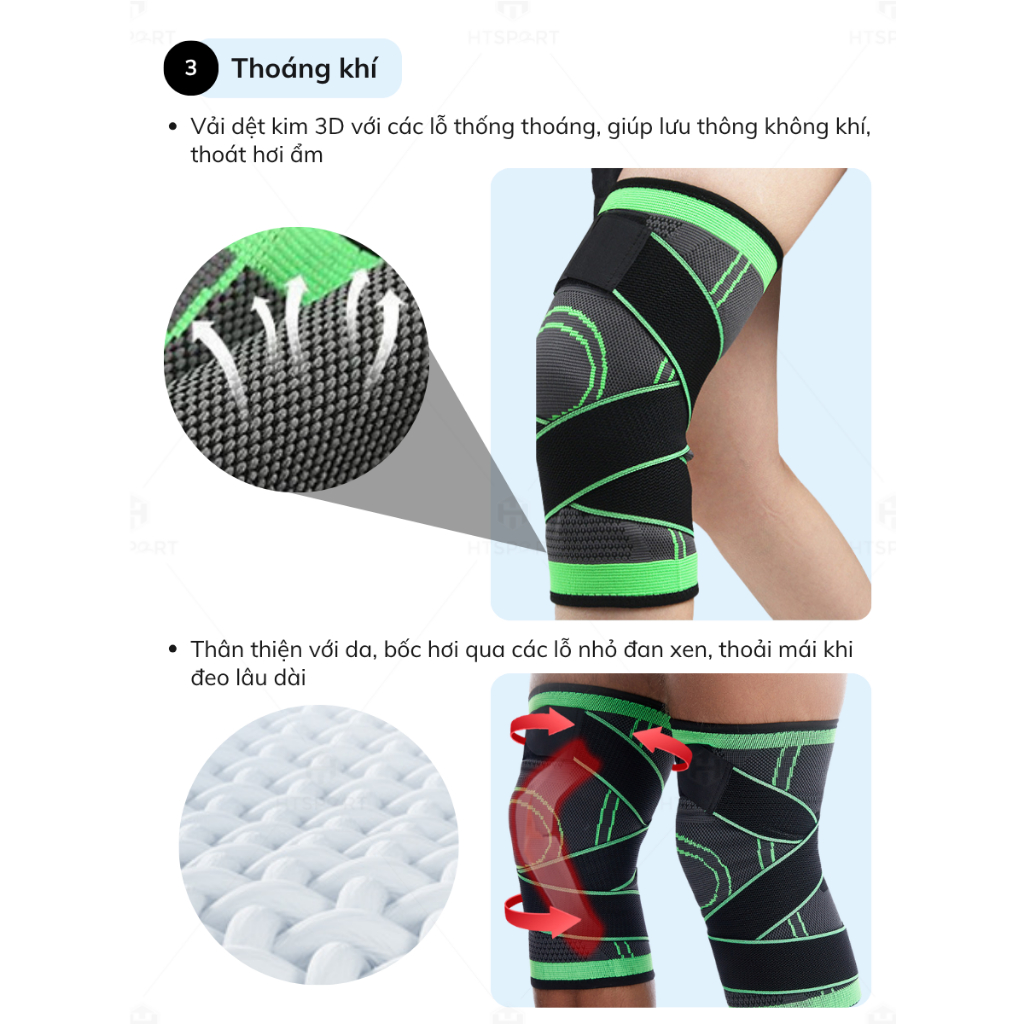 Băng Quấn Bảo Vệ Đầu Gối Có Đai Quấn Aolikes A-7720, Bó Gối Thể Thao Nam Nữ Tập Gym Chạy Bộ Bóng Đá (1 Chiếc)
