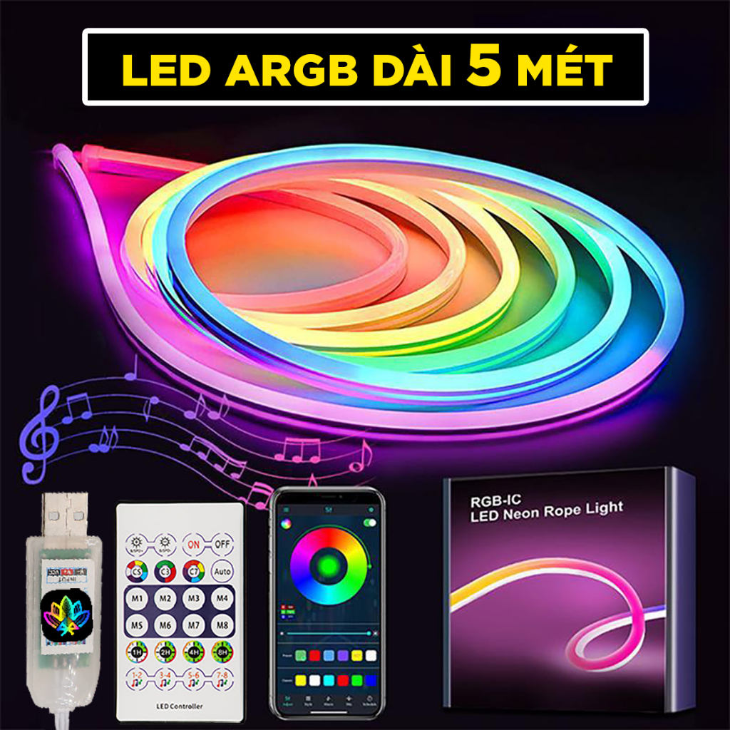 Dây Đèn Neon LED Dẻo 360° Có Phích Cắm, IP67 Chống Nước, đa dạng kích thước | BigBuy360 - bigbuy360.vn