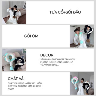 Gối Kê Cổ Tựa Đầu "?" Ngọ Phiên Bản Premium Chất Vải Nhung Mềm Mại Dùng Thư Giãn, Decor, Quà Tặng, Du Lịch