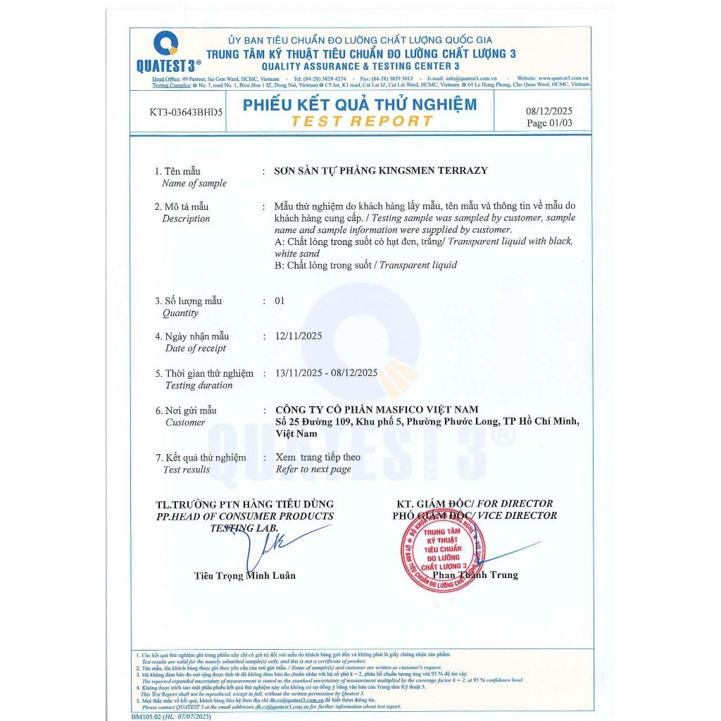 (7Kg) - Sơn Sàn Epoxy Tự Phẳng KINGSMEN Terrazy Chống Thấm Chống Nấm Mốc