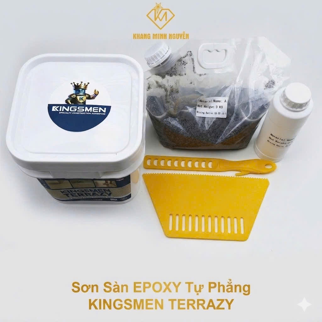 (3.5Kg) - Sơn Sàn Epoxy Tự Phẳng KINGSMEN TerrazY Chống Thấm Chống Nấm Mốc