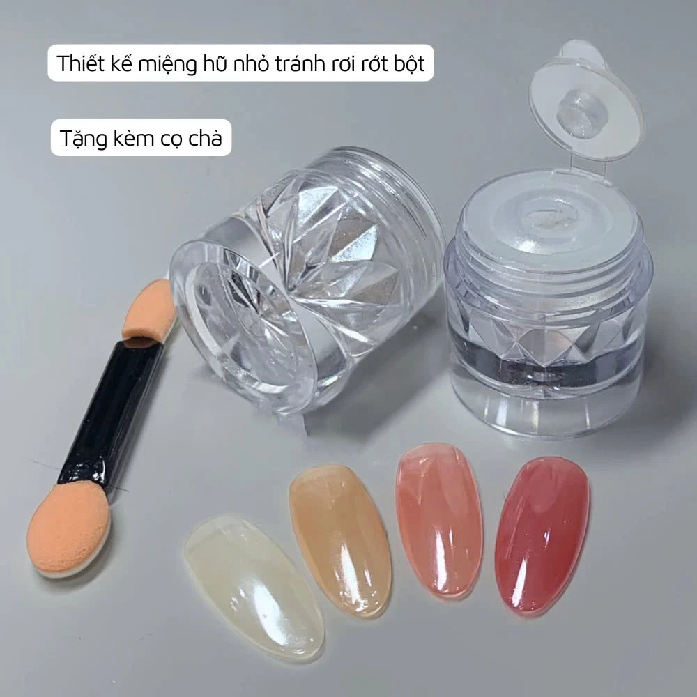 Bột Tráng Gương Trong Suốt Không Màu Siêu Sáng | Bột Nail Clear Mirror Powder Hiệu Ứng Gương Thủy Tinh Cao Cấp