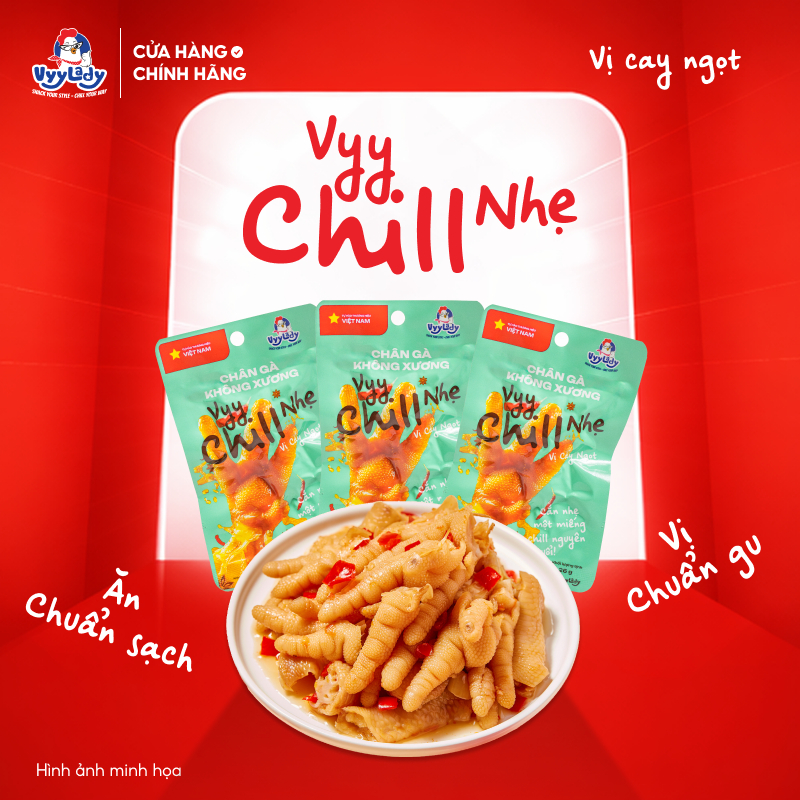 [MUA 20 TẶNG 7] Chân gà rút xương VYY CHILL NHẸ 26G - Vị Cay Ngọt - Chân gà Vyy Lady tiện lợi