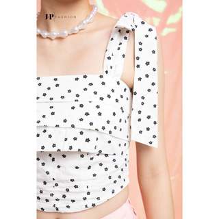 Áo Hai Dây Cột Nơ Hoa Nhí Trẻ Trung, Phong Cách Dễ Thương, Đa Dạng Dễ Phối JP Fashion 10507696