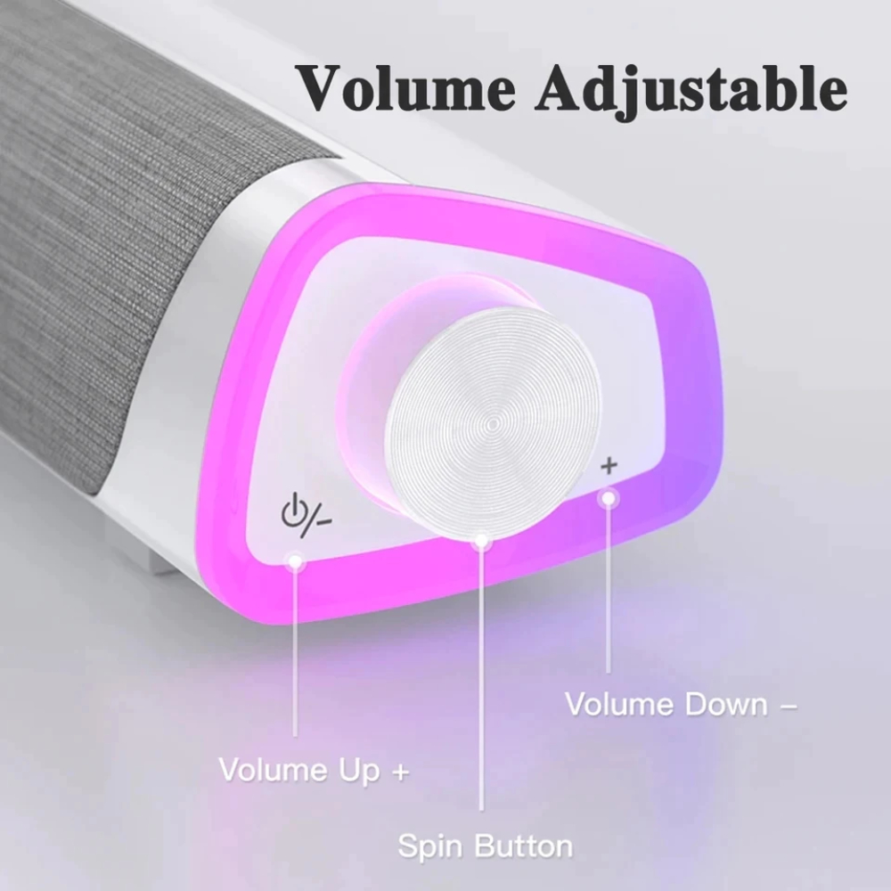 Loa Máy Tính Bluetooth Soundbar V8 NIYE Có Dây Cắm, Led RGB, Âm Thanh Vòm 8D Sống Động Cực Hay