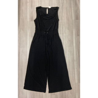 Jumpsuit thun mềm cổ đổ quần ống rộng hiệu Naif