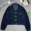 Áo khoác jeans Hari Croptop Nữ Dáng Lửng Bò Xanh Chỉ Nổi
