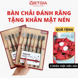 Combo 12 Bàn Chải Đánh Răng Lông Mềm Nội Địa Trung Cao Cấp Bảo Vệ Răng Tặng Khăn Mặt Nén, Móc Dán