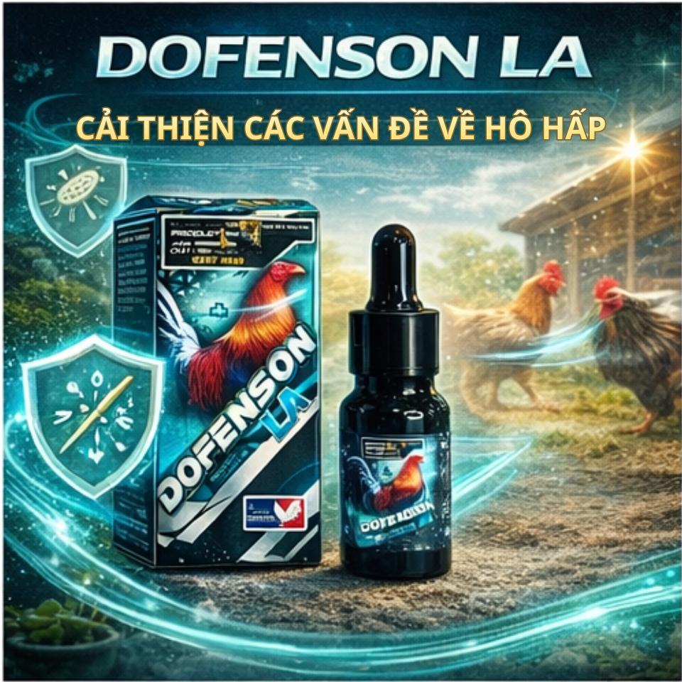 (10ml) DOFENSON LA - Hỗ Trợ Xử Lý Hiệu Quả Các Vấn Đề Gà Khò Khè, Vảy Mỏ, Crd, CCRD, ORT, E.Coli,...
