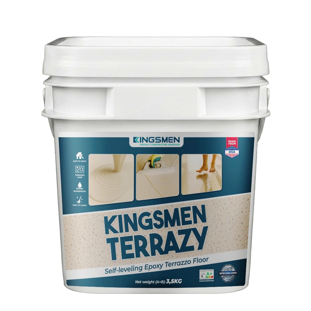 (3.5Kg) - Sơn Sàn Epoxy Tự Phẳng KINGSMEN TerrazY Chống Thấm Chống Nấm Mốc