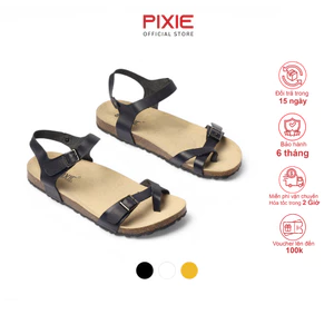 Giày Sandal Nữ Bệt Chất Da Thật Quai Dán Pixie H086