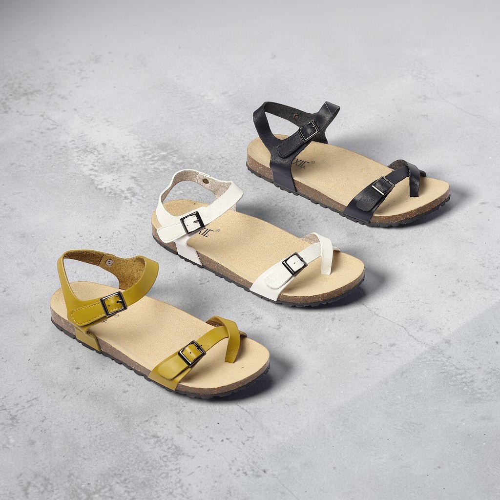 [XẢ KHO] [Form to] Giày Sandal Nữ Bệt Chất Da Thật Quai Dán Pixie H086