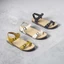 Giày Sandal Nữ Bệt Chất Da Thật Quai Dán Pixie H086