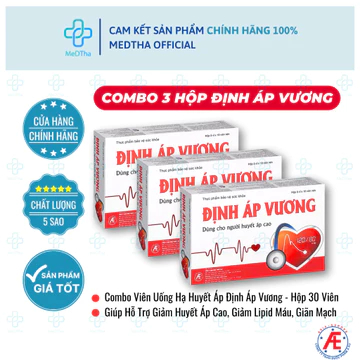 [COMBO 3 HỘP] Định Áp Vương - Giúp Làm Giảm Lipid Máu, Giãn Mạch, Hỗ Trợ Giảm Huyết Áp Cao (30 Viên)